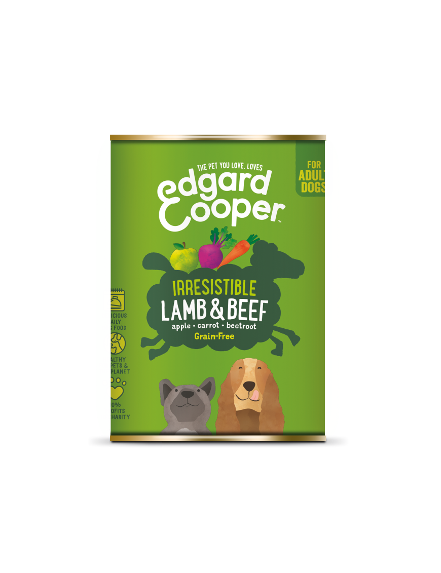 Lata para cão adulto de Cordero e carne de Vacuno Edgard & Cooper 3.24995€ - 1