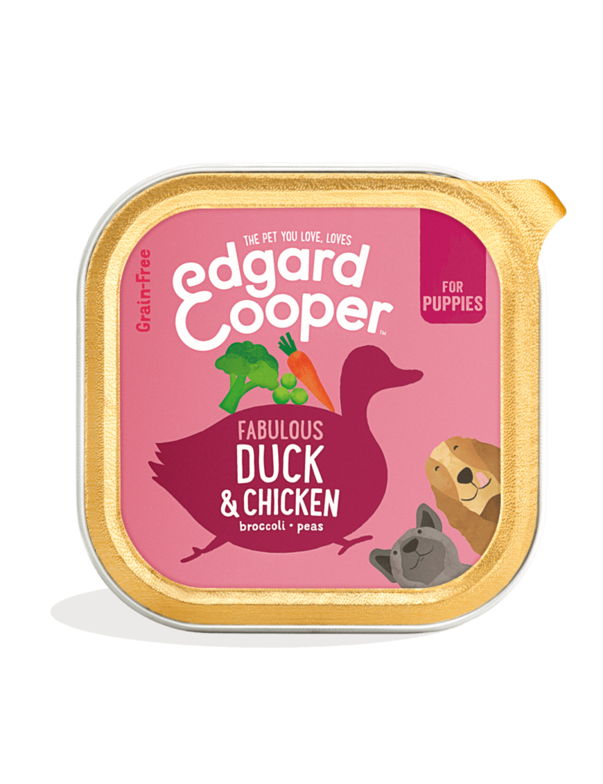 Edgard & Cooper Tarrina para Cachorros de Pato y Pollo