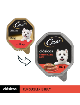 Comida Húmeda Clásica para Perro con Buey Cesar 0.975€ - 2
