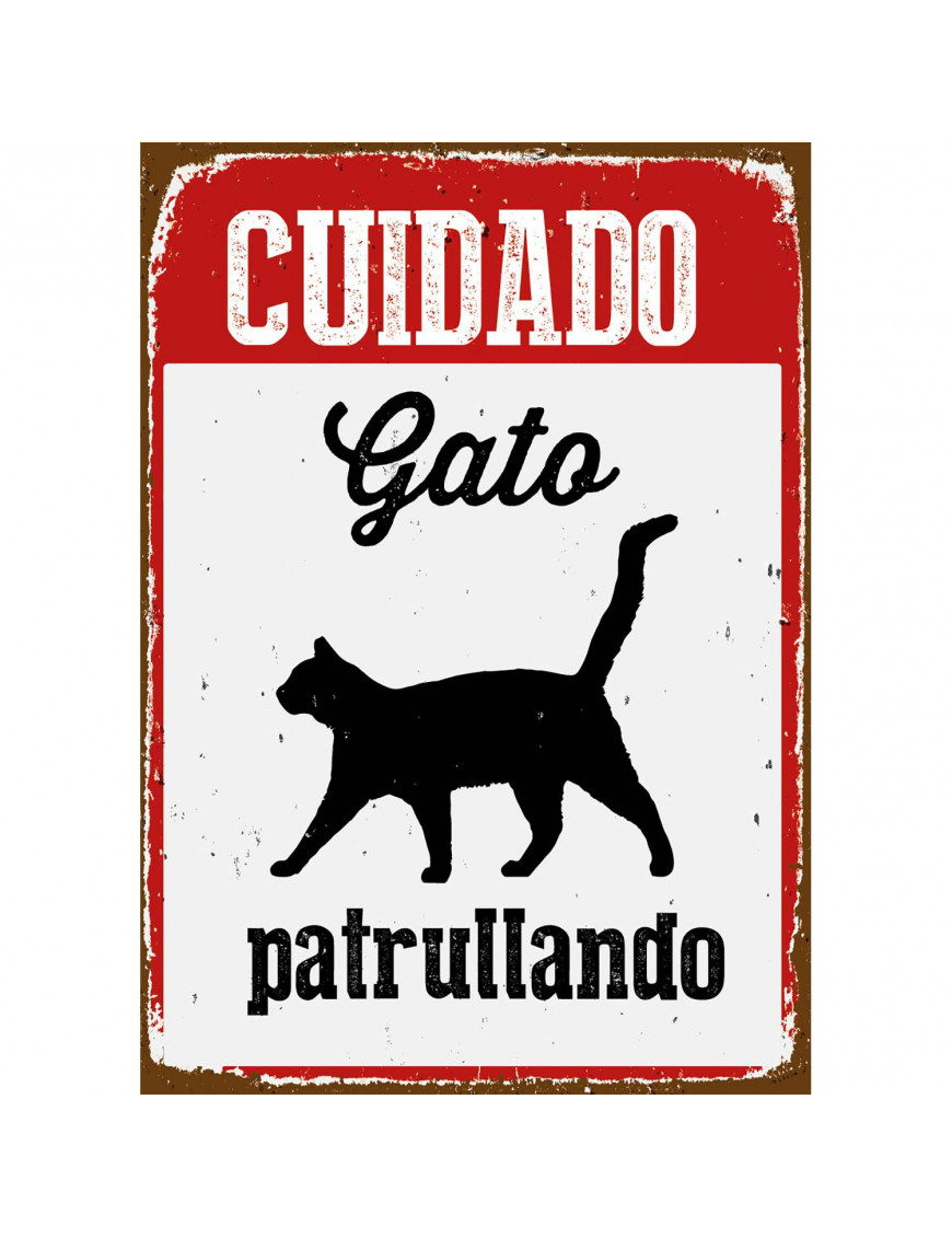 Señal A5 Metálica 'Cuidado Gato Patrullando' 7.95€ - 1